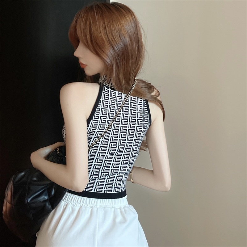 Áo Dệt Kim Không Tay Dáng Ôm Thời Trang Mùa Hè Dành Cho Nữ