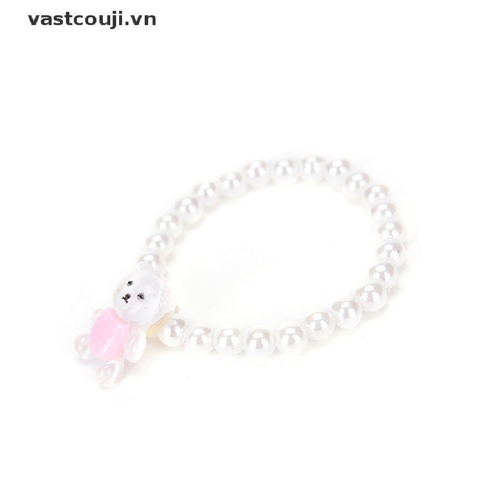 Bộ Trang Sức Gồm Vòng cổ / Vòng Tay / Nhẫn Xỏ Hạt Kiểu Công Chúa Dễ Thương Xinh Xắn Cho Bé Gái