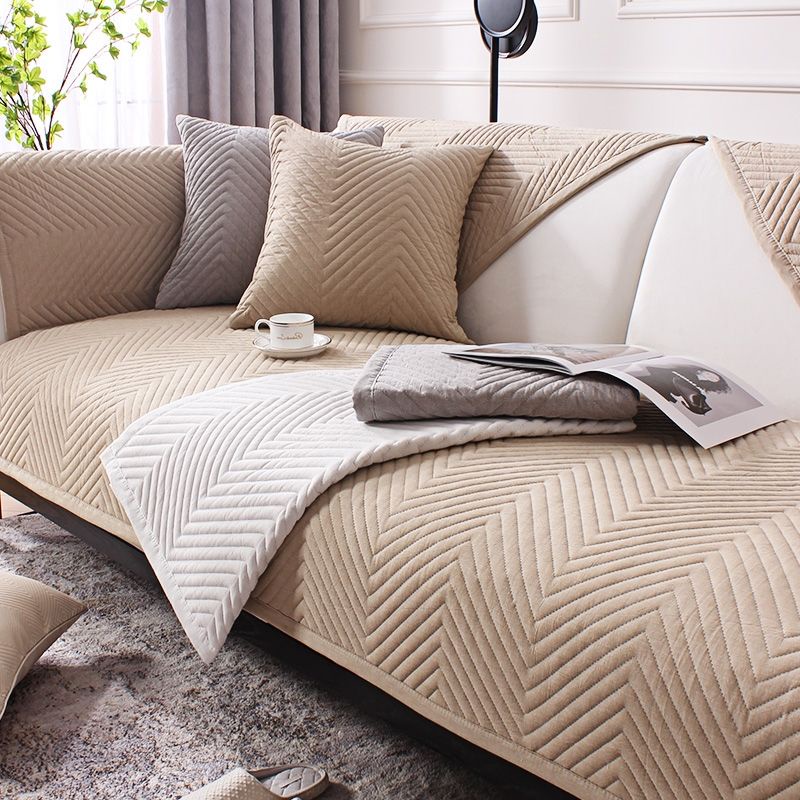Vỏ Bọc Đệm Ghế Sofa Bằng Vải Cotton Màu Trơn Chống Trượt Phong Cách Bắc Âu Hiện Đại Đơn Giản