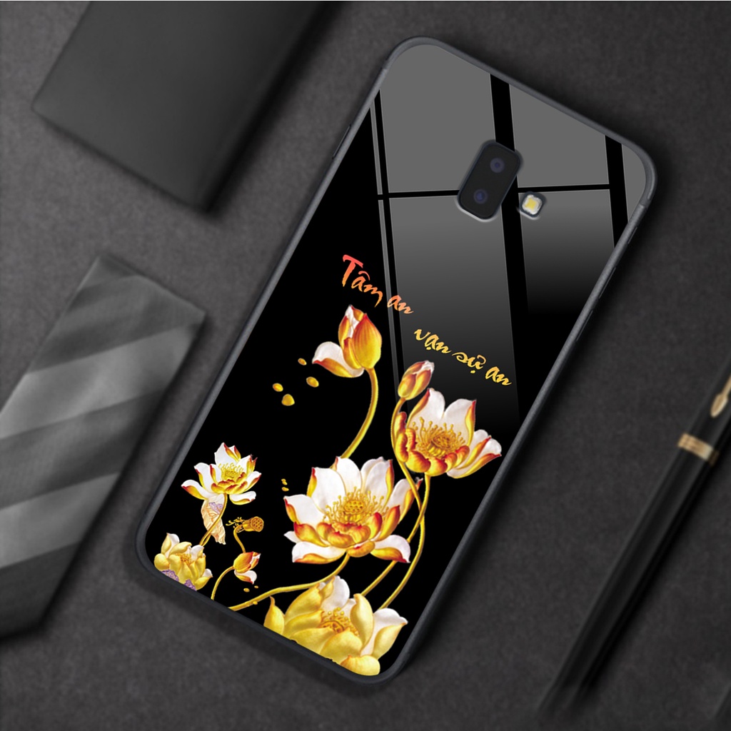 Ốp lưng KÍNH Samsung Galaxy J6 PLUS / J6+ in hình 3D TÀI LỘC-TÂM AN -MÃ ĐÁO