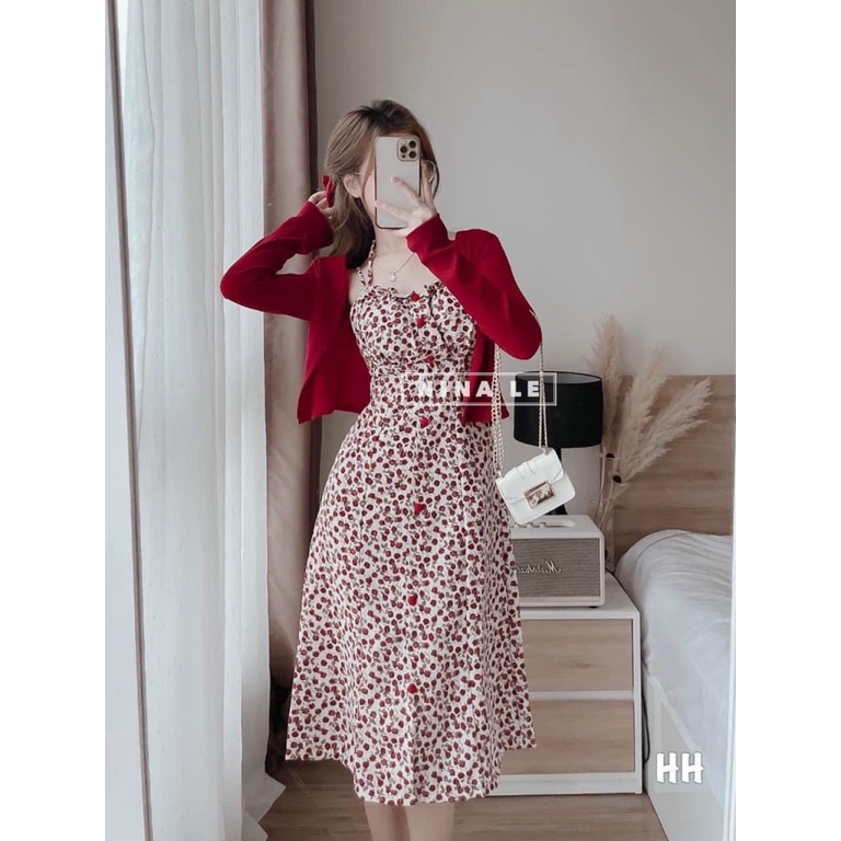 [ CONCEPT DÃ NGOẠI/ PINIC ] SET ĐẦM LỤA/ ÁO GÂN, PHỐI HOẠ TIẾT HOA, CHẤT VẢI DỄ CHỊU, MẶC SIÊU CHỊU/ DỆ THƯƠNG/ NỮ TÍNH