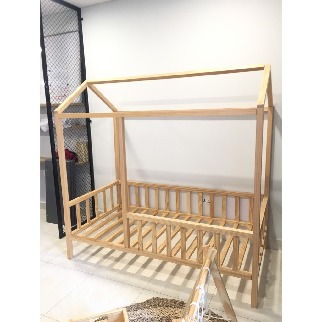 [HÀNG ĐẶT TRƯỚC] Giường Lều Trẻ Em Khung Gỗ Thông Đơn Giản Trang Trí Phòng Ngủ Cho Trẻ - bebewood | BigBuy360 - bigbuy360.vn