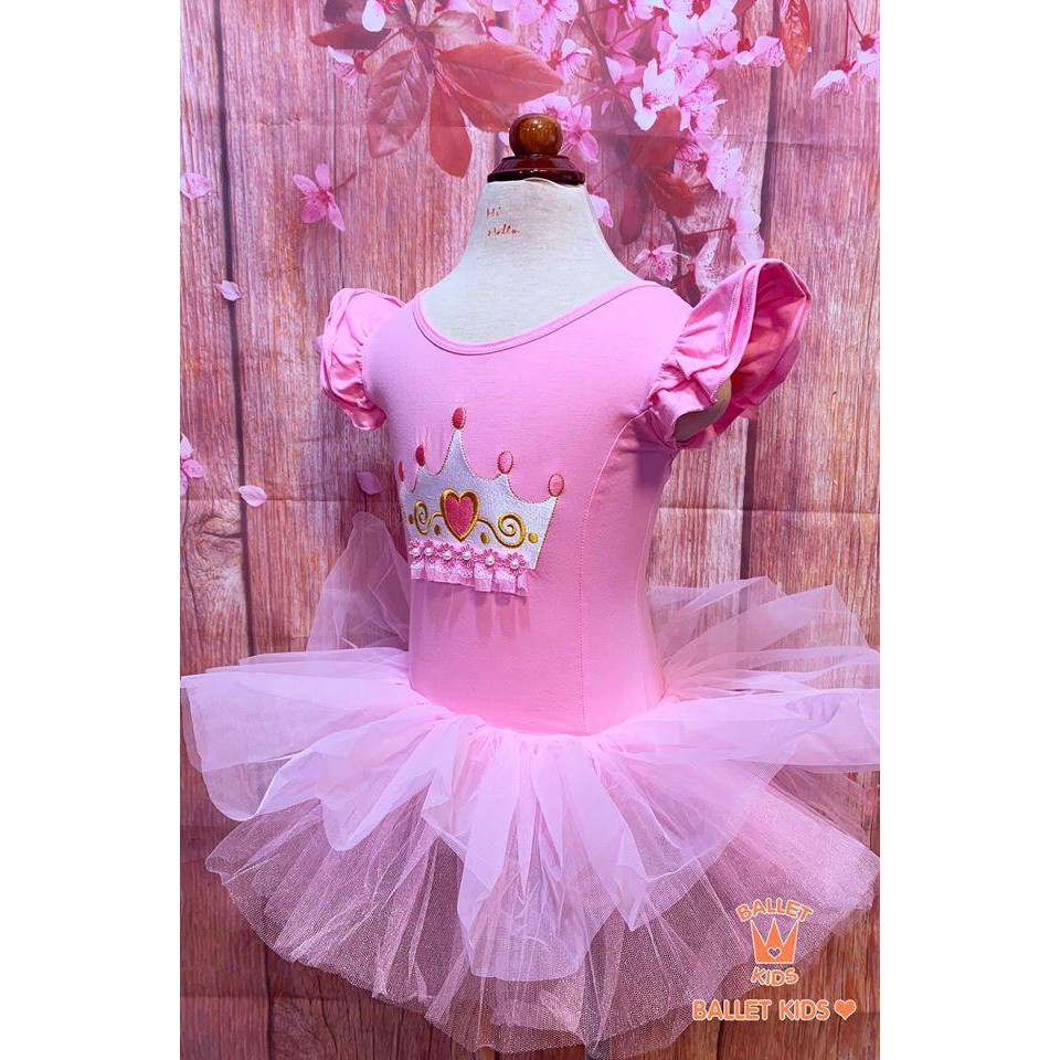 Váy Múa Ballet Trẻ Em Mẫu Vương Miện Thêu Chân Xòe BL08