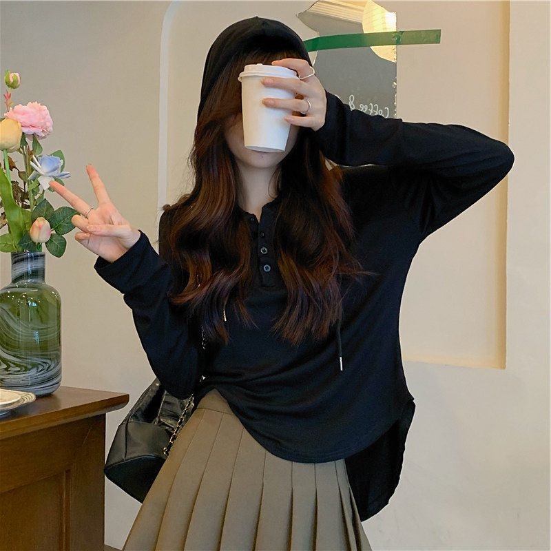 Áo Thun Tay Dài Màu Trơn Phong Cách Hàn Quốc Thời Trang Mùa Thu Cho Nữ JH-CX-75