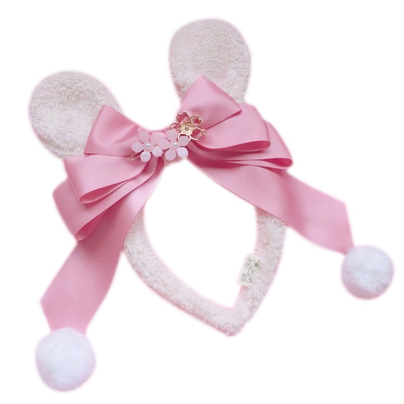 Băng Đô Tai Thỏ Bằng Lông Nhung Phong Cách Lolita Nhật Bản Dễ Thương