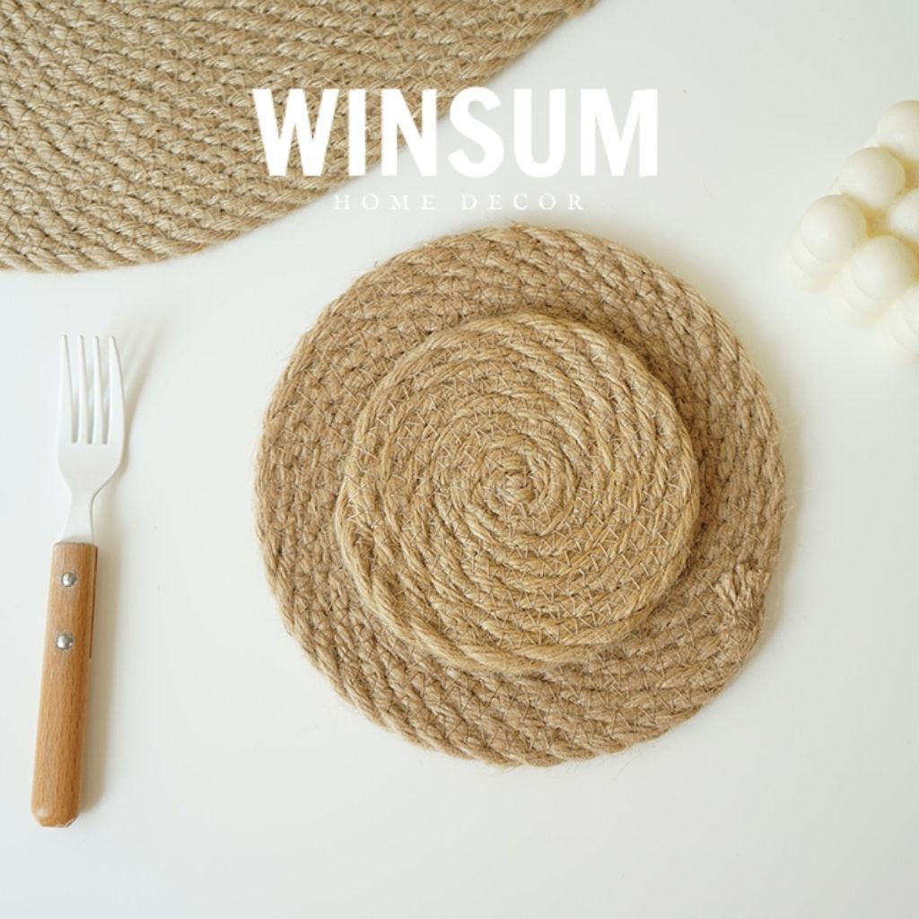 Tấm lót bát, đĩa đồ ăn bằng sợi lanh trang trí bàn ăn - Winsum.decor