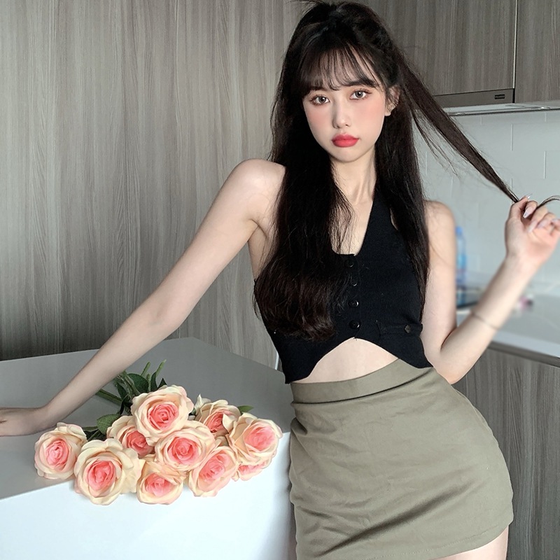 Áo croptop không tay màu trơn thời trang quyến rũ cho nữ | BigBuy360 - bigbuy360.vn