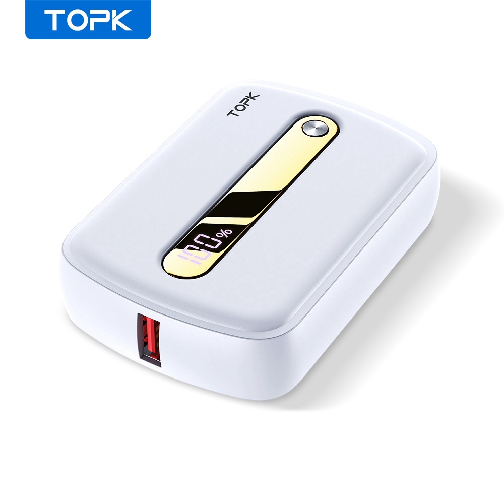 [Mã ELMS5 giảm 7% đơn 300K] Pin Sạc Dự Phòng TOPK I1012P PD 18W 10000mAh Hỗ Trợ Sạc Nhanh Tesla - Toplink