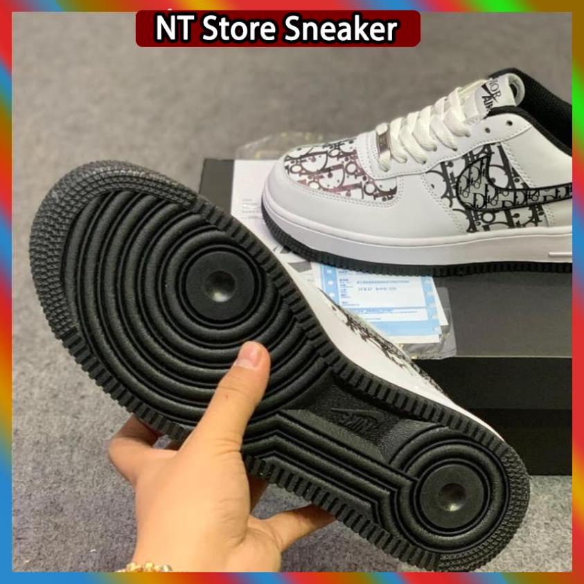 Giày thể thao AF1 trắng đế đen đế xám , Giày sneaker air force 1 nam nữ full box