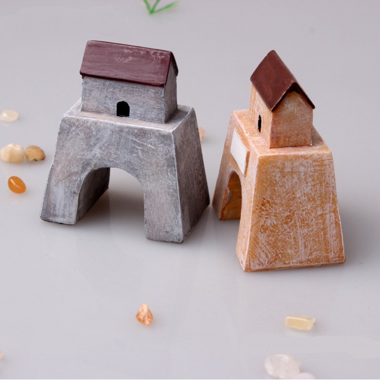 Mô hình cổng thành huyện lị kiểu cổ trang dùng trang trí nhà búp bê, bể thủy sinh, DIY