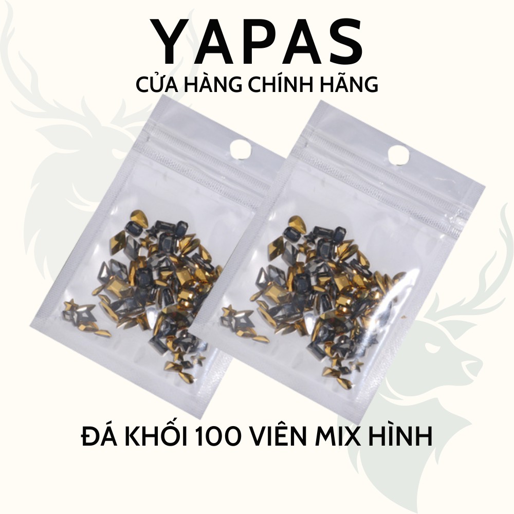 Đá khối chân bằng Nail 100 viên mix hình, đá đính móng chuyên dụng cho dân làm nail