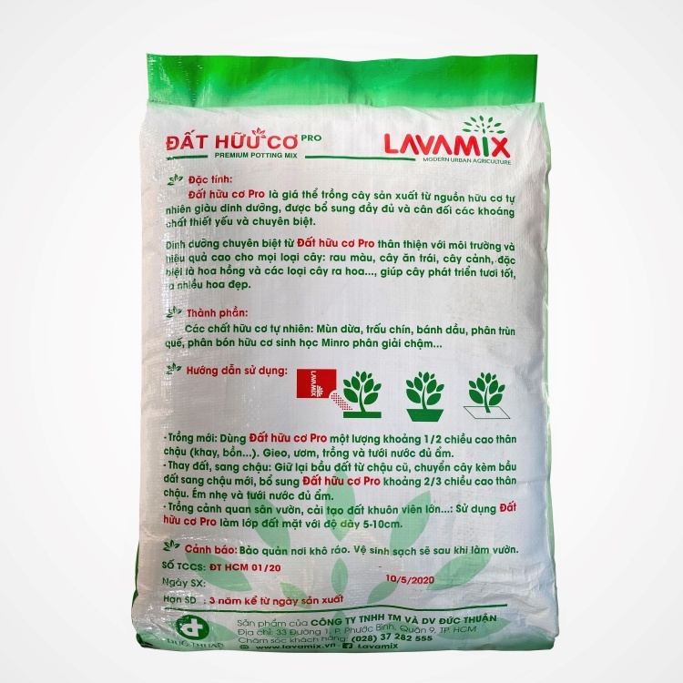 [Chính hãng] ĐẤT HỮU CƠ CAO CẤP PRO LAVAMIX BAO 22dm3 ( khoảng 10-12kg) CHUYÊN TRỒNG RAU, CÂY KIỂNG