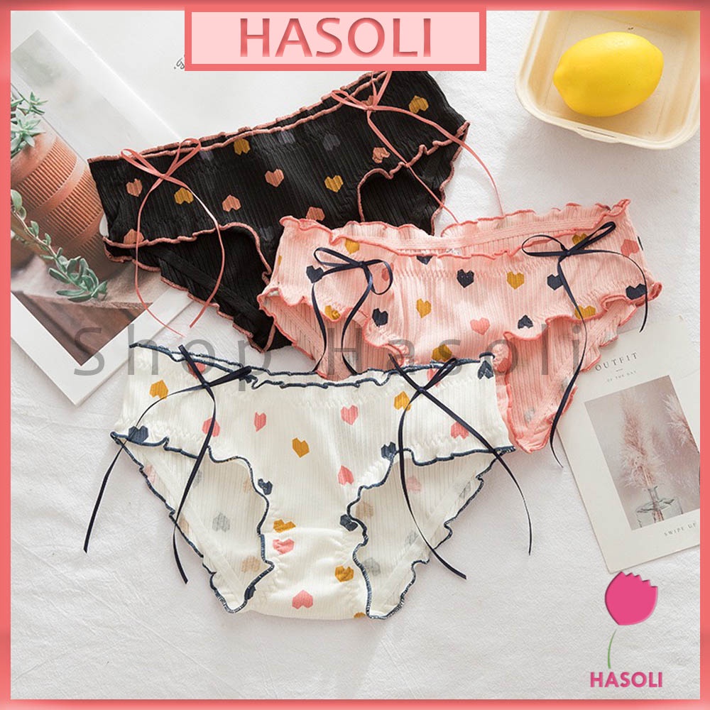 Quần Lót Nữ Cotton Cao Cấp Hình Tim ❤️ Co Giãn Siêu Mềm S82