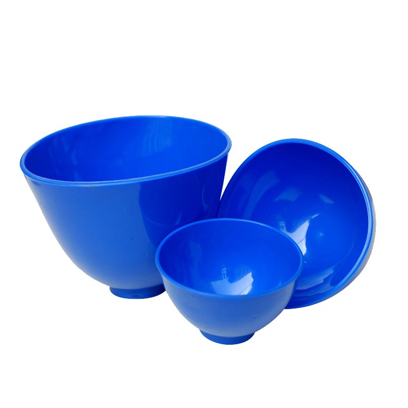 Bát trộn thạch cao và Alginate bằng cao su dẻo màu xanh dương L/M/S dành cho phòng thí nghiệm / kha khoa