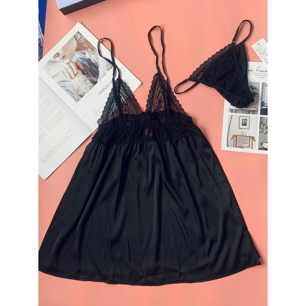 Q11.HCM [LL 541] váy ngủ sexy kèm chip -đầm ngủ gợi cảm cao cấp