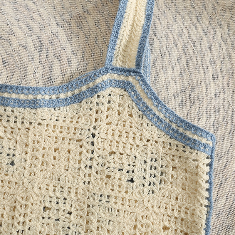 Áo Croptop Dệt Kim Sát Nách Thêu Họa Tiết Hoa Lá Phối Hạt Cườm Thời Trang Cổ Điển Cho Nữ