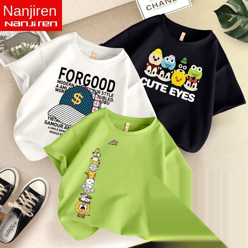 Bộ 3 Áo Thun Cotton Ngắn Tay Thời Trang Cho Bé Trai