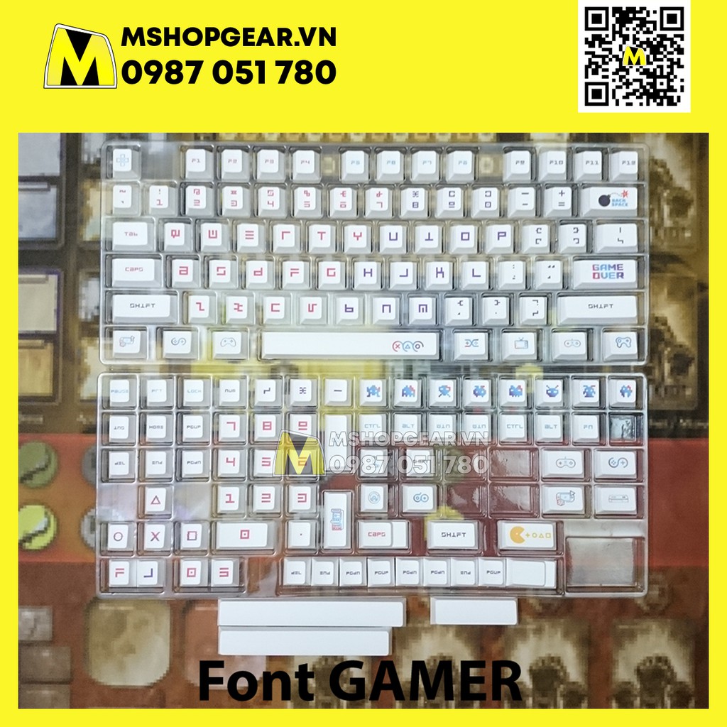 Keycap Gamers thick pbt cherry profile dye-sub - Font Gamer - Font thường