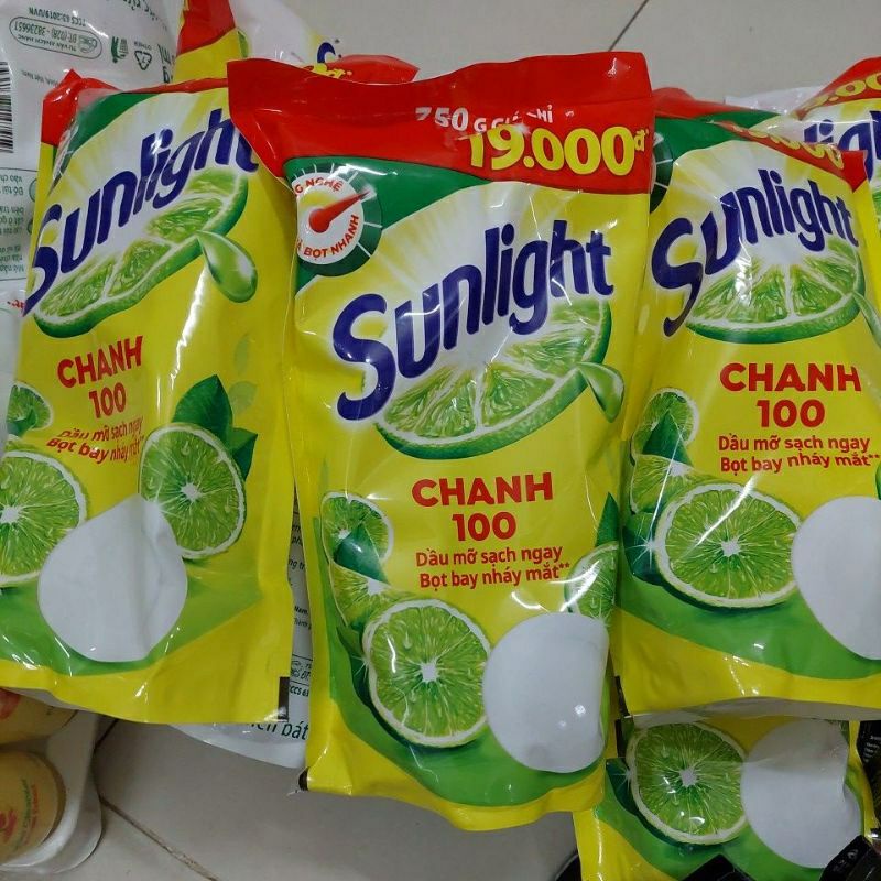 COMBO 3 GÓI RỬA CHÉN SUNLIGHT CHANH 750G