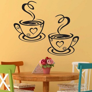 Đề Can Dán Tường Dạng Cốc Cà Phê Dễ Dàng Gỡ Bỏ hoa lụa gương tròn hồ cá mini trang trí chụp ảnh tranh đính đá phong cảnh