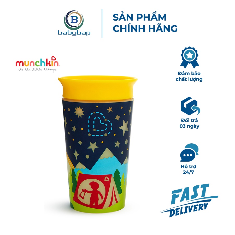 Cốc 360 Độ Chống Đổ Phát Sáng Munchkin (266ml) Dành Cho Bé Từ 36 Tháng Tuổi