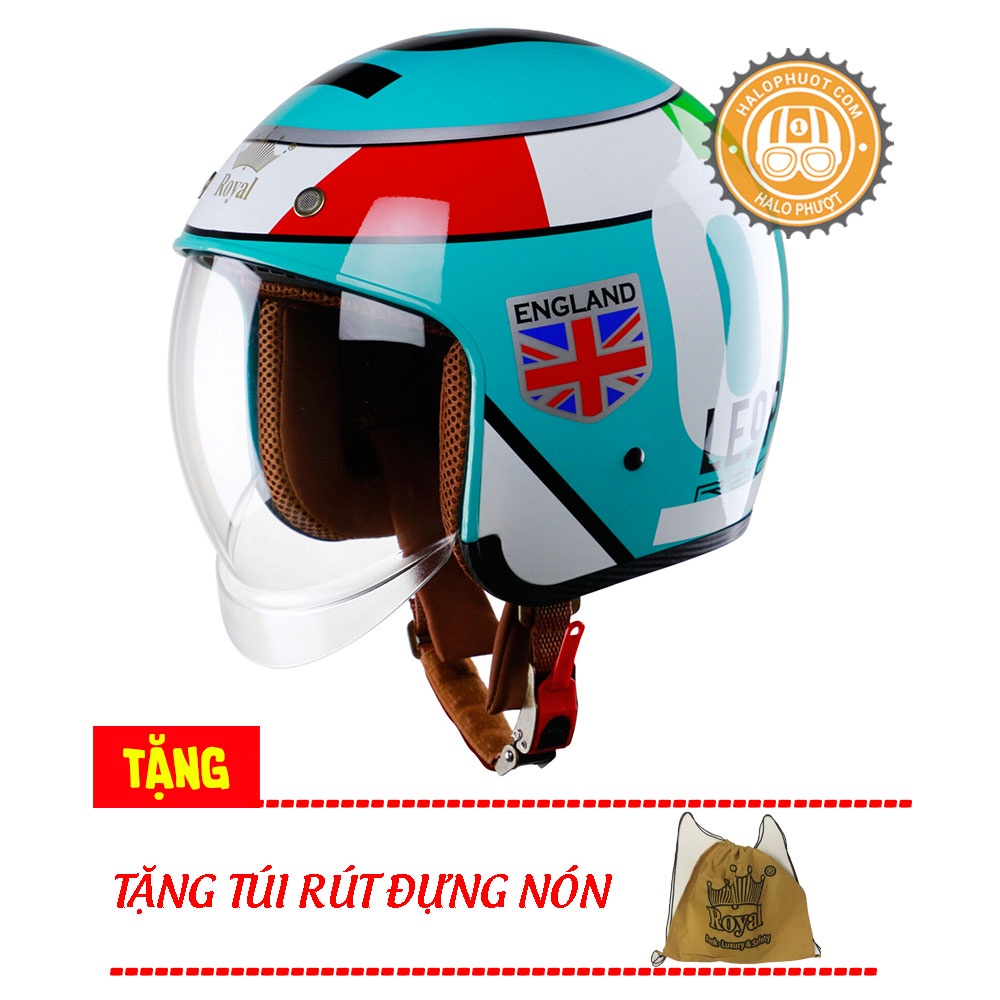 Nón bảo hiểm 3/4 kính âm Royal M139 Leopard (tặng balo rút)