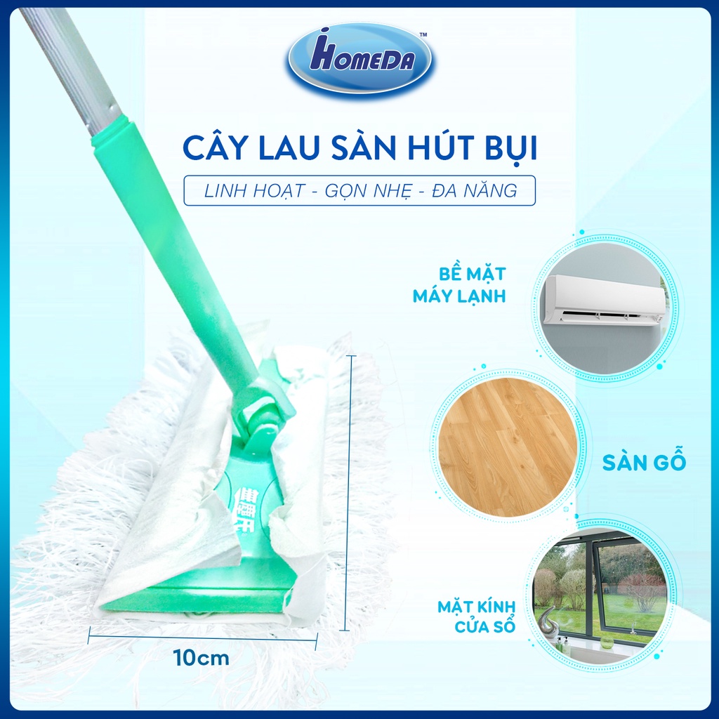 Bông Lau Sàn Sợi Nhung Tĩnh Điện iHomeDa Hút Bụi, Tóc, Lông Thú Cưng Cực Tiện Lợi