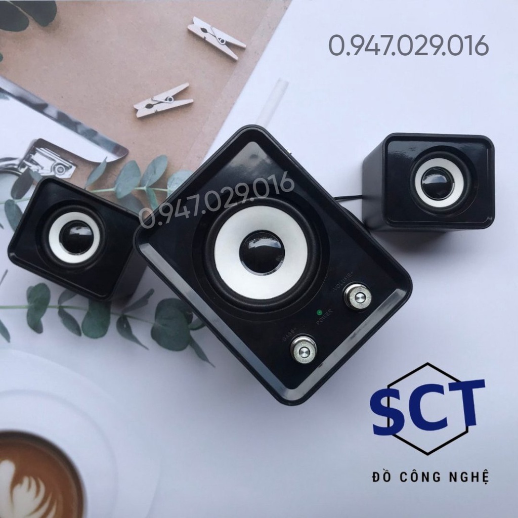Bộ 3 Loa Máy Tính PC Cao Cấp 2.1 - Loa vi tính Âm Bass Echo Hay - Nhỏ Gọn