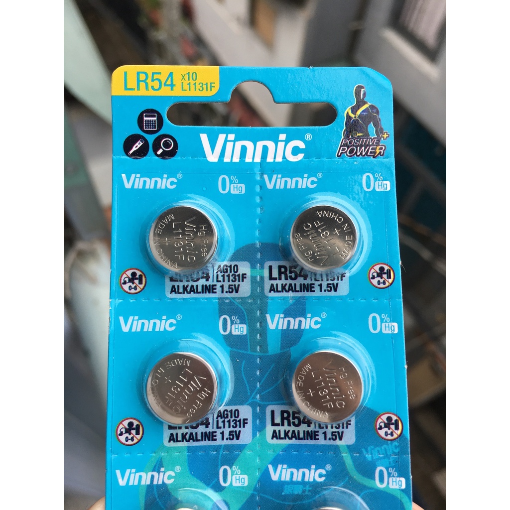 10 Viên Pin Cúc Áo G10 - LR54 - L1130 Vinnic 1,5V