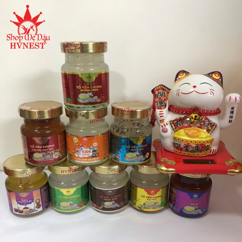 Tổ Yến Sào HOÀNG VIỆT 1 Hũ Chưng Sẵn 70ML Vị Đường Phèn, Hạt Chia, Sâm, Hạt Sen, Táo Sen, Tứ Vị, Không Đường, Đông Trùng