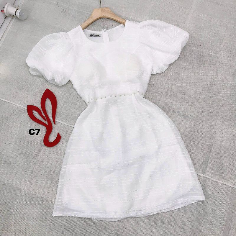 Đầm voan cườm eo