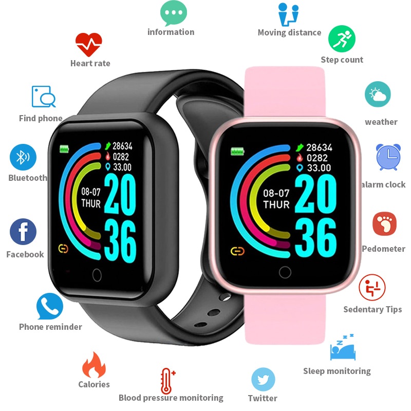 Donghonam Hồ Thông Minh D20 Đo Nhịp Tim Huyết Áp IP67 Kết Nối Bluetooth IOS Android Xiaomi Trẻ Em Y68 donghonam