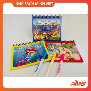 Tranh Tô Màu Ma Thuật Vẽ Nước, Tự Xóa, Dùng Nhiều Lần( 3 Chủ đề - Động vật dưới nước, nàng tiên cá, khủng long)