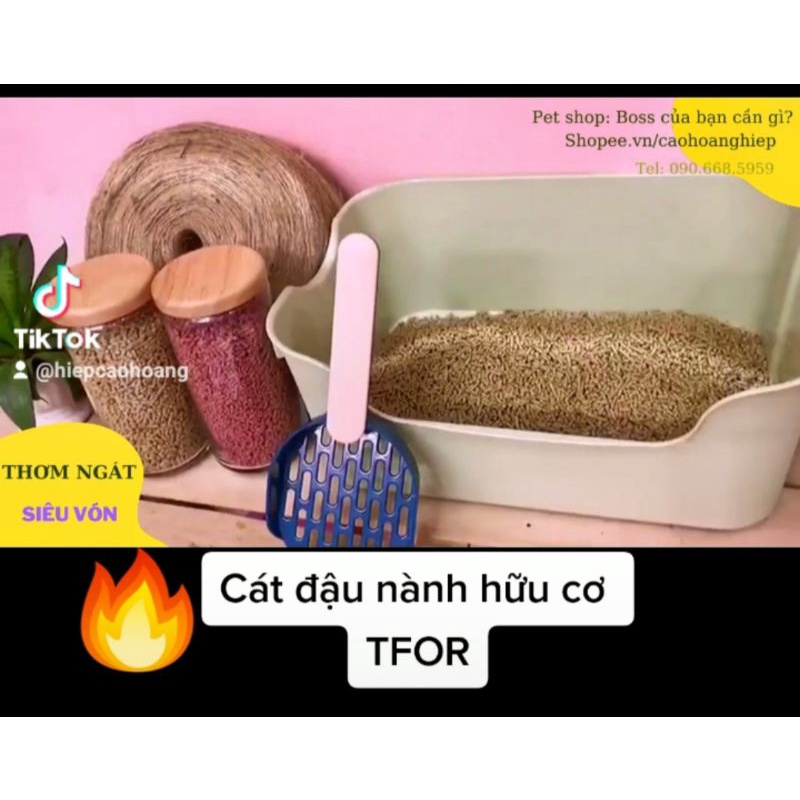 Cát vệ sinh cho mèo đậu nành tofu hữu cơ Tfor 6L