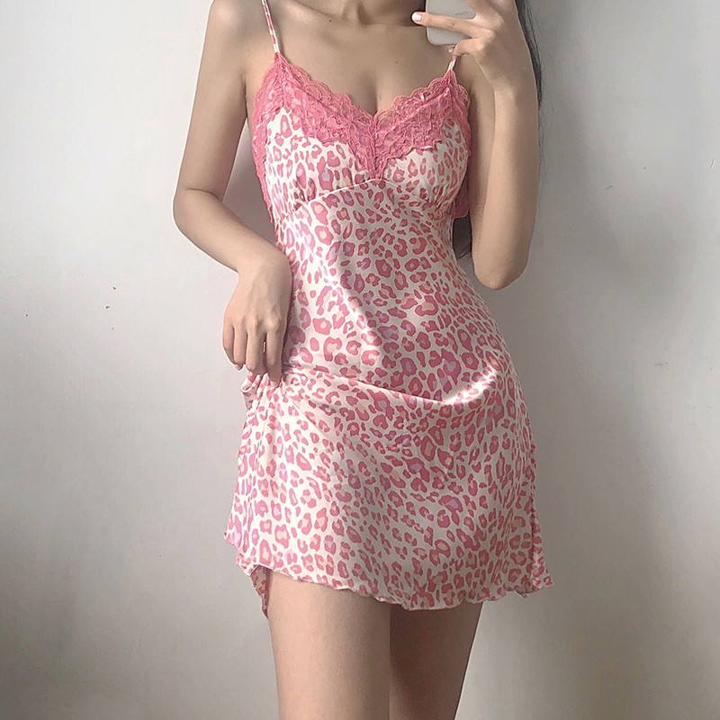 [VÁY - BEO HỒNG] [LL 547] Váy ngủ  sexy lụa cao cấp kèm mút ngực -Đầm ngủ gợi cảm