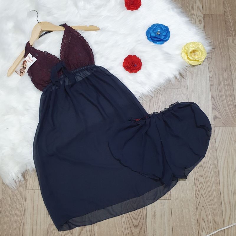 [Mã FASHIONT4WA2 giảm 10K đơn 50K] Đầm ngủ sexy kèm quần có mút ngực, phom dưới 60kg | BigBuy360 - bigbuy360.vn