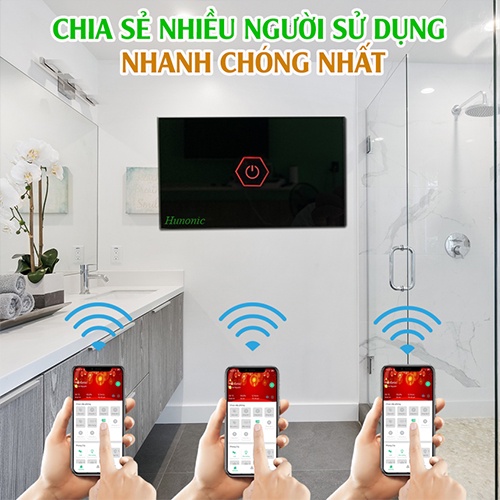 Công tắc wifi 4G cảm ứng chạm 1 nút, dành cho thiết bị công suất cao điều khiển qua smartphone, chính hãng Hunonic