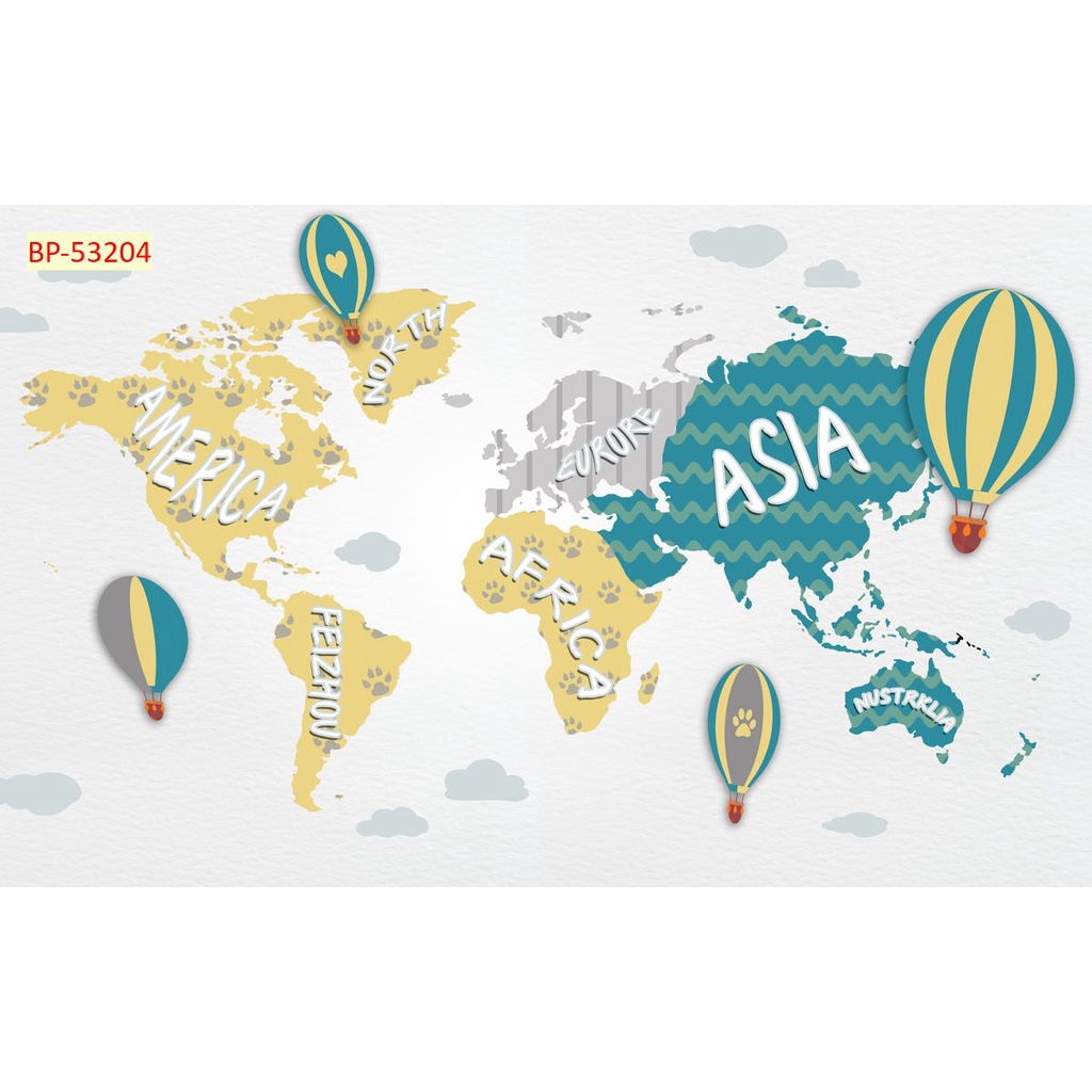 Tranh Dán Tường Phòng Trẻ Em Hình Khinh Khí Cầu chất lượng cao, giá rẻ