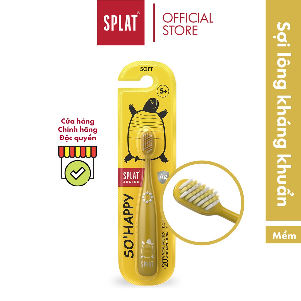 Bàn Chải Đánh Răng SPLAT Junior Cho Bé Từ 6 - 11 Tuổi Đầu Lông Chải Mềm Mại An Toàn, Màu Sắc Ngộ Nghĩnh Thân Thiện