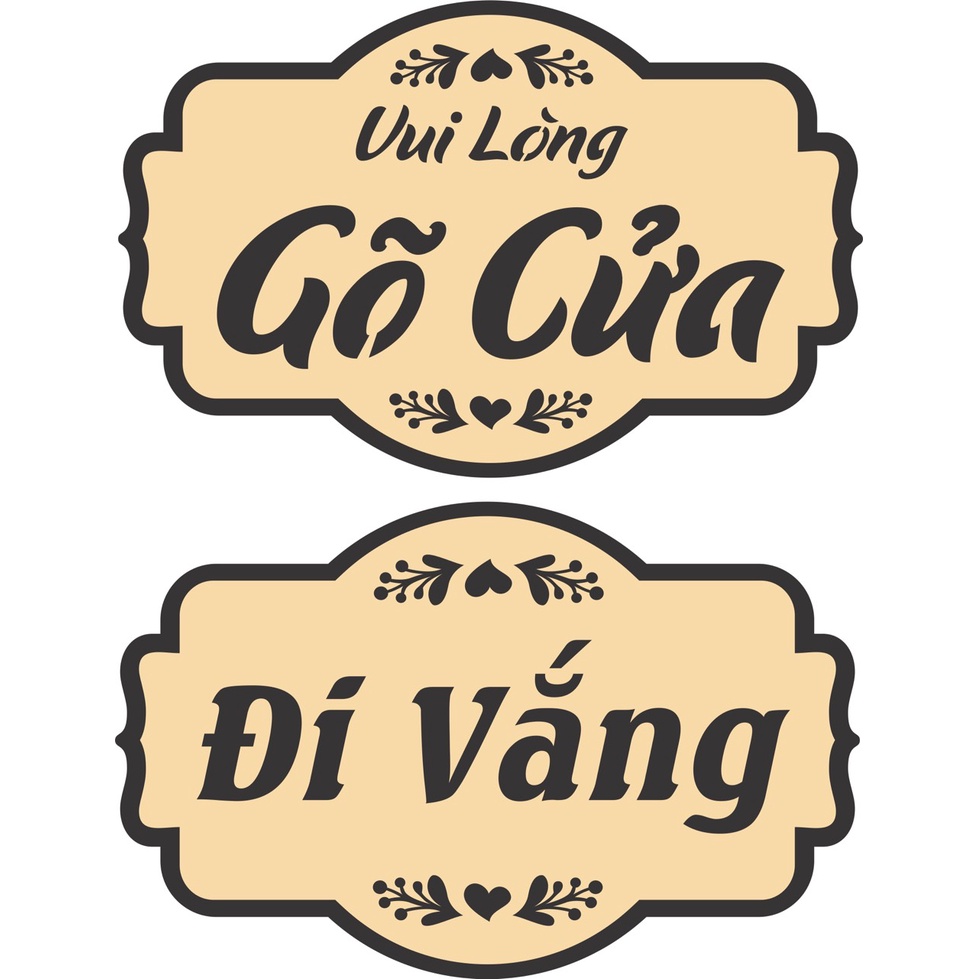 Bảng Gỗ - Vui Lòng Gõ Cửa - Đi Vắng