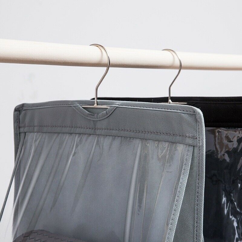 Folding Hanging Large Clear Bag Purse Storage Holder Anti-Dust Organizer Hook