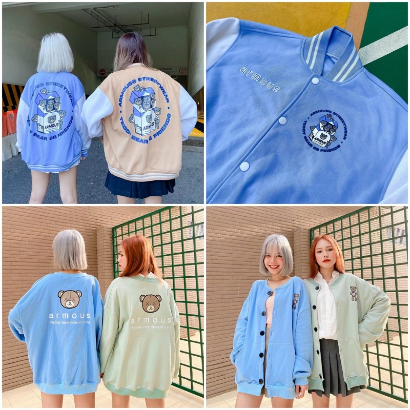 Áo Khoác Nỉ Cardigan Armous Cặp Đôi 💖FREESHIP RẺ ĐẸP💖 Chống Nắng Kiểu Unisex - Chống Nắng