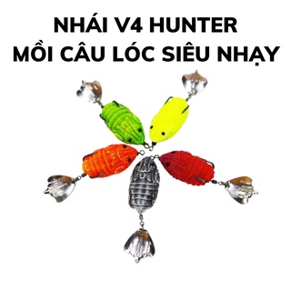 Mồi câu lure lóc V4 Hunter 7gx3.8cm, nhái hơi thái lan câu cá lóc bông đồng cá chuối sộp ao hồ dịch vụ hiệu quả