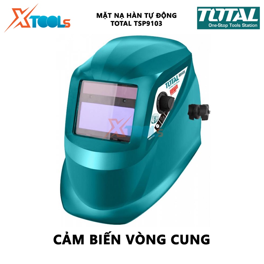 Mặt nạ hàn điện tử TOTAL TSP9103 mặt nạ hàn tự động Vùng quan sát 98x43mm, Trạng thái tối bóng có thể thay đổi 9-13