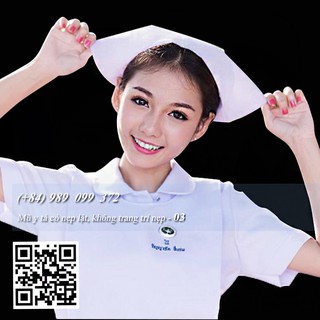 Mũ y tá đẹp loại cứng, có nẹp lật, nhưng không trang trí nẹp 03