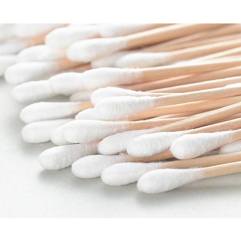 Set 100 Tăm Bông Cotton Hai Đầu Dùng Một Lần Trang Điểm Làm Đẹp
