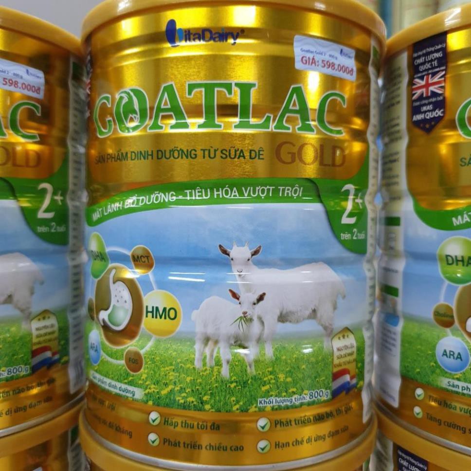 [Mẫu Mới Chính Hãng] Sữa dê GOATLAC GOLD 2+ 800g