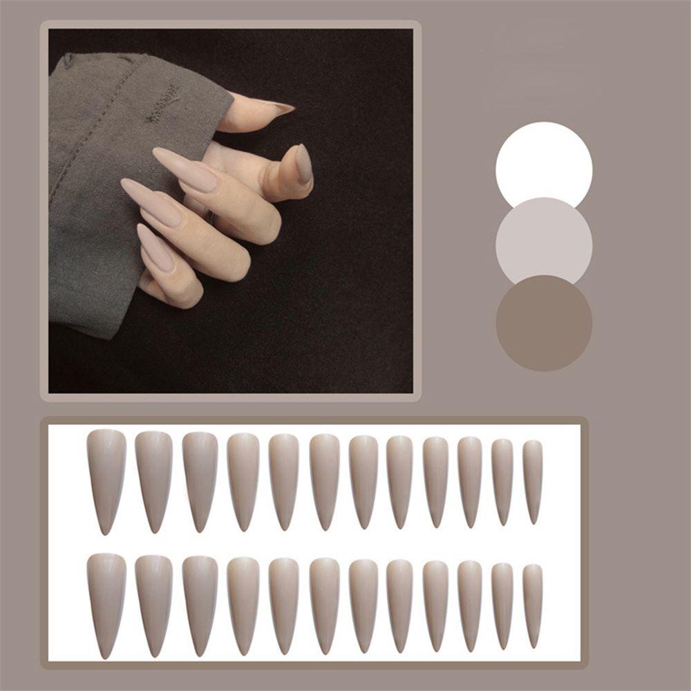 Hộp 24 Móng Tay Giả Che Phủ Toàn Diện Đính Nơ Xinh Xắn