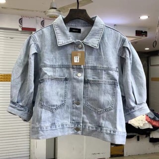 Áo khoác jean tay bồng lửng siêu hot