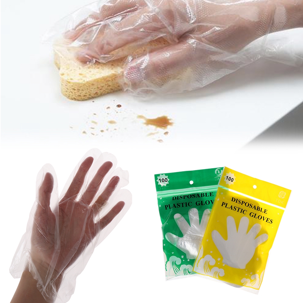 Bộ 100 Găng Tay Polyethylene Vệ Sinh Làm Bếp Dùng Một Lần